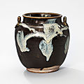 A lushan phosphatic glaze-splashed brown-glazed jar, tang dynasty (618-907)