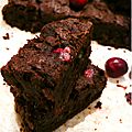 ..brownie au chocolat et canneberges (selon la recette de d. lebovitz)..