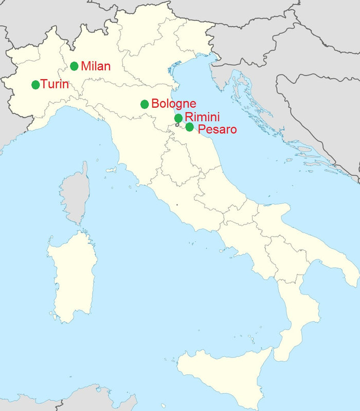 Carte Italie 5 derniers
