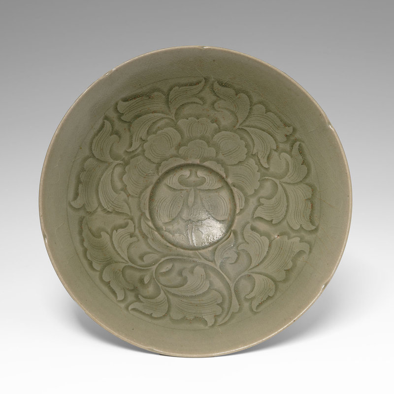 Large Yaozhou Carved Peony Bowl, Northern Song Dynasty 960-1127 AD, China