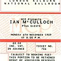 Ian mcculloch - lundi 6 novembre 1989 - kilburn national ballroom (londres)