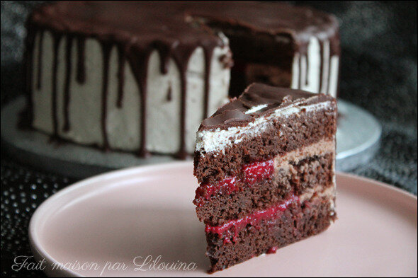Drip cake chocolat framboise, layer cake...