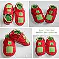 chaussons robots rouge