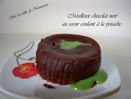 Moelleux chocolat noir au coeur de pistache 1