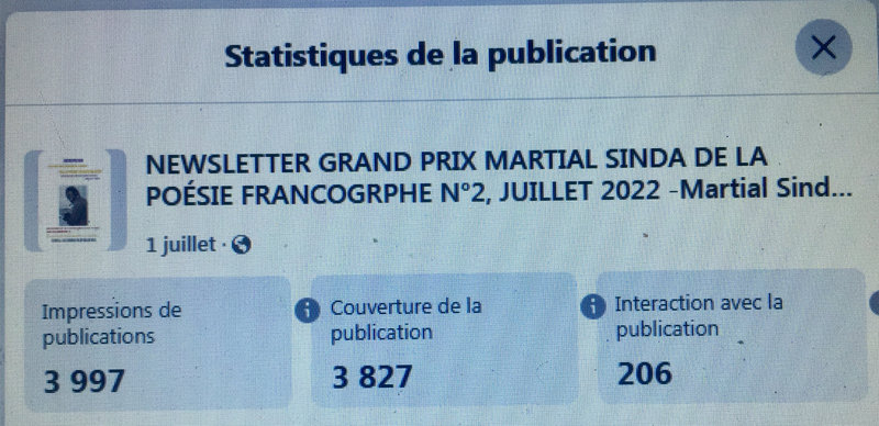State Newsletter N° 2 Grand Prix Martial Sinda de la poésie francographe