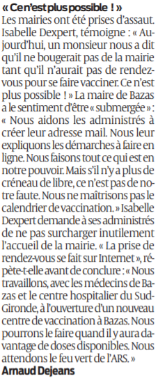 2021 01 27 SO Le coup de gueule de la Maire de Bazas2