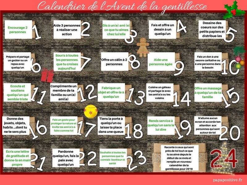 Calendrier de l'avent de la bienveillance et de la gentillesse... - Arc Calendrier de l'avent de la bienveillance et de la gentillesse... - Arc
