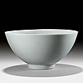 A fine large 'lianzi' white-glazed bowl, mark and period of xuande (1426-1435)