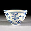 A blue and white porcelain bowl, qing dynasty, kangxi period (1662-1722)