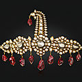 'the nizams of hyderabad sarpech'. an antique diamond, spinel, pearl and enamel sarpech