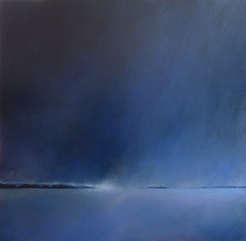 Le grain bleu (version définitive), huile sur bois, 80 x 80 cm, mai 2017