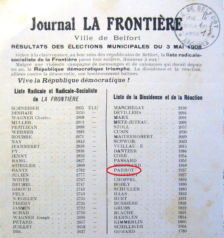 1908 Liste candidats Election municipale RR