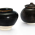 Two henan black-glazed jars, song dynasty (960-1279)