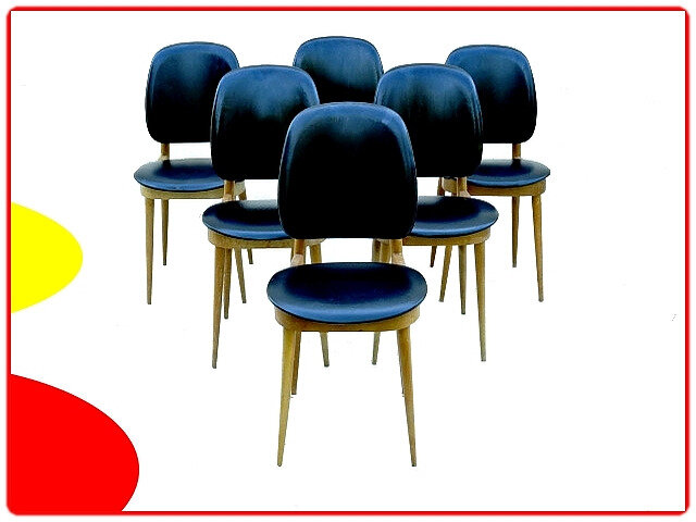 Chaises Baumann dites Guariche mod. Pégase vintage 1960