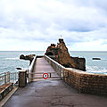 Biarritz, Rocher de la Vierge et panneau