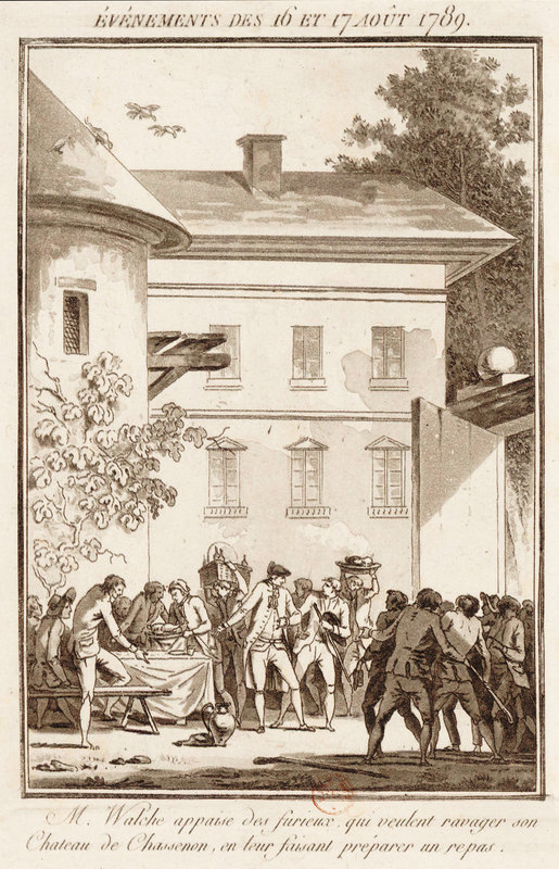 16-17 aout 1789 L’émeute dans la Région de Fontenay le Comte, attaque contre le Château de Chassenon