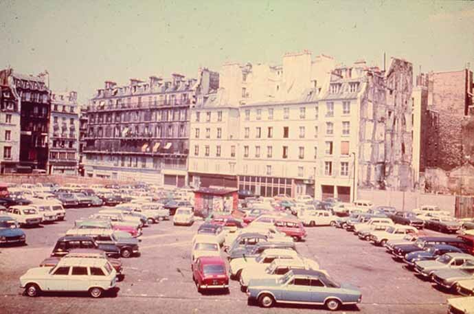 Parking ilôt Saint-Merri vers 1960