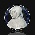 Attributed to léonard limosin, limoges, circa 1530-1540, roundel with a portrait of a noblewoman