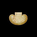 A yellow jade 'bird and flowers' pomander and cover, ming dynasty