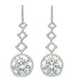 A pair of impressive 20.55 and 20.30 carats diamond ear pendants
