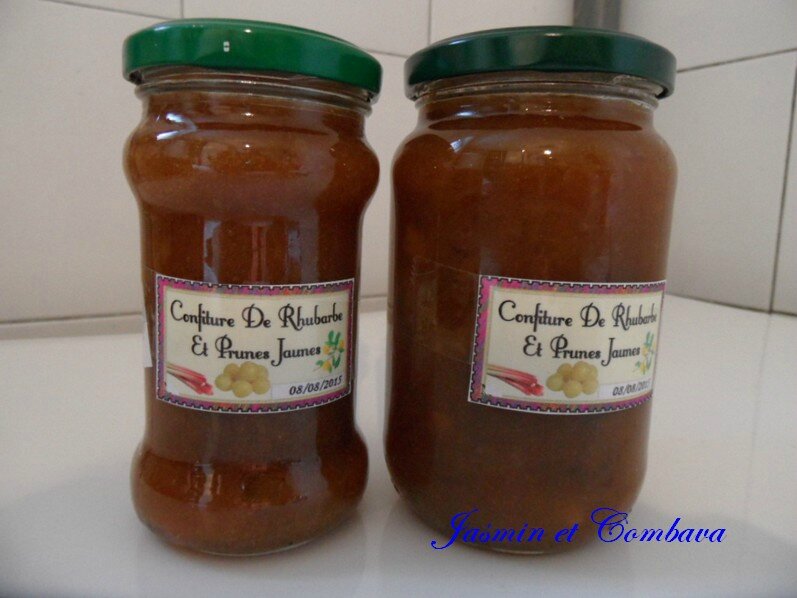 Confiture De Reine Claude Et Rhubarbe Jasmin Et Combava