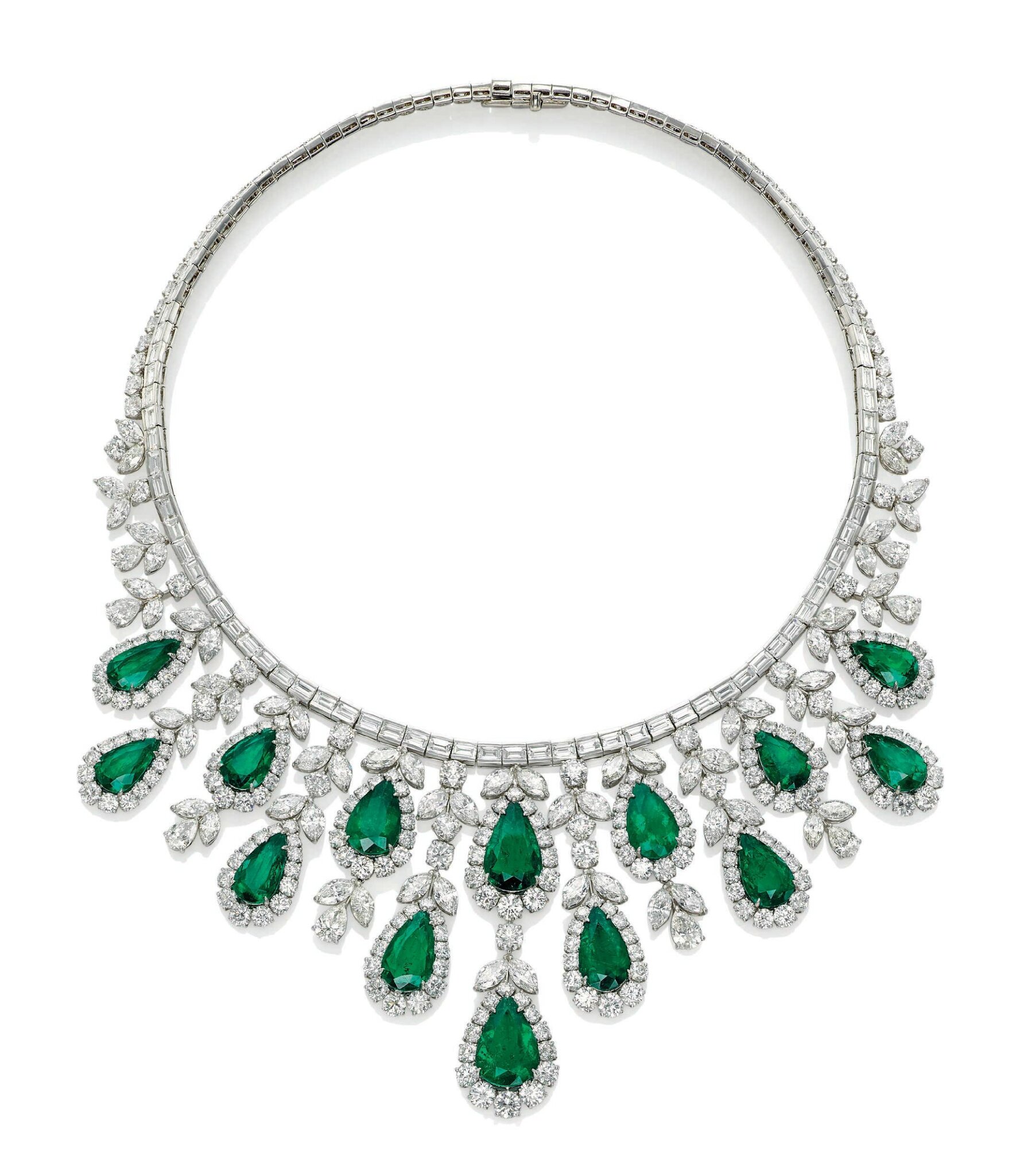 An emerald and diamond fringe necklace, by Harry Winston - Alain.R.Truong