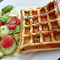 Gaufres coppa-mozza-basilic