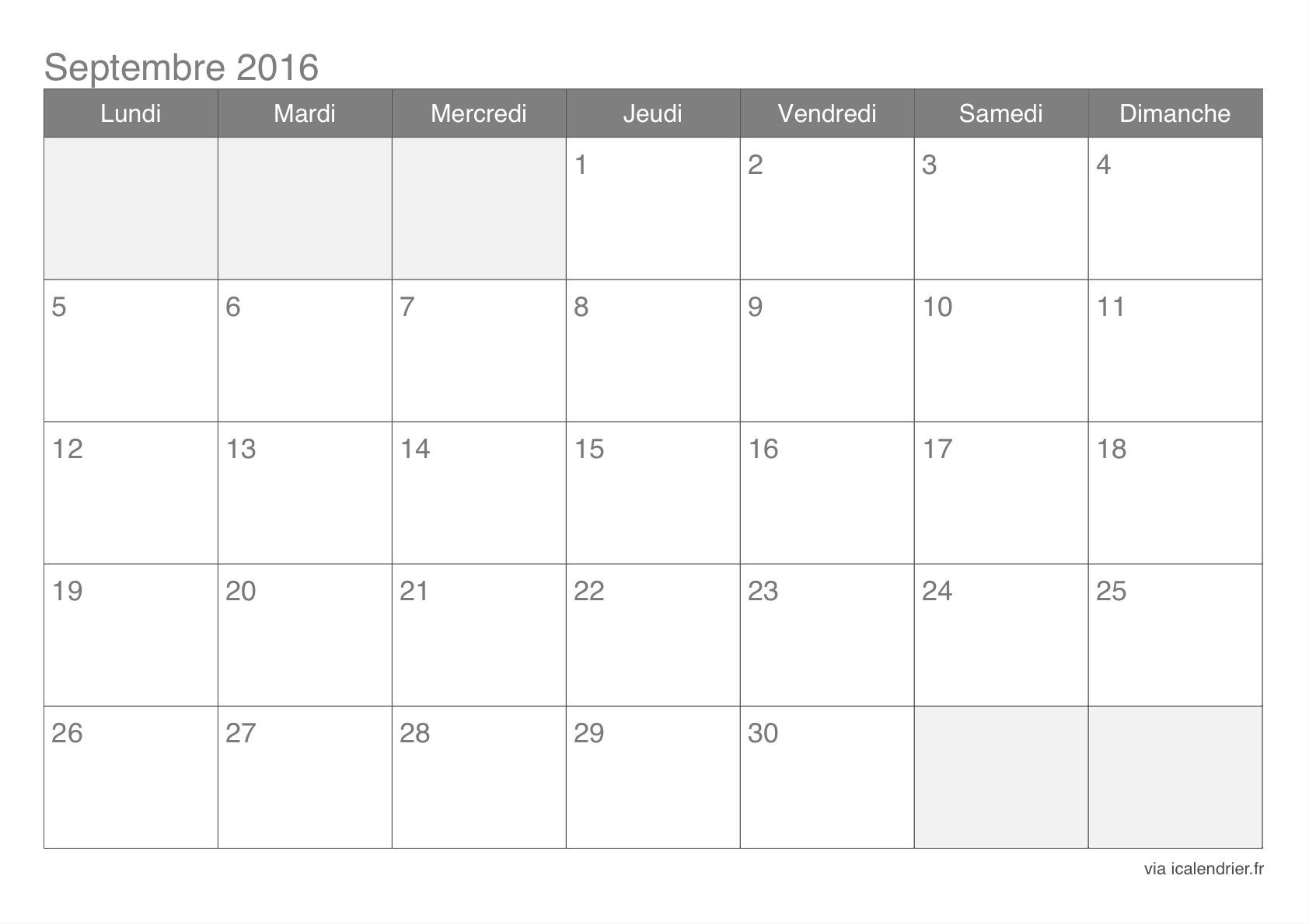 Calendrier septembre 2016. Blog de la classe de CE1/CE2 2016 2017