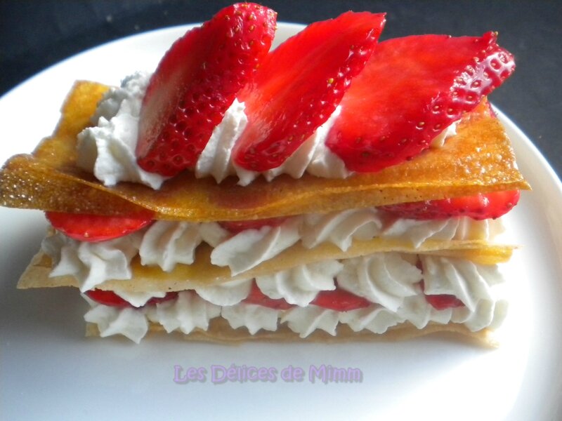 Millefeuille de tuiles aux fraises 3