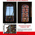 Restauration d'un vitrail avec reconstitution du motif