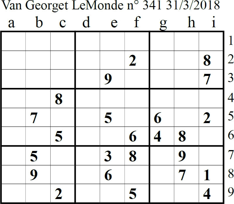 solution détaillée sudoku N° 519 « Expert » de Van Georget dans