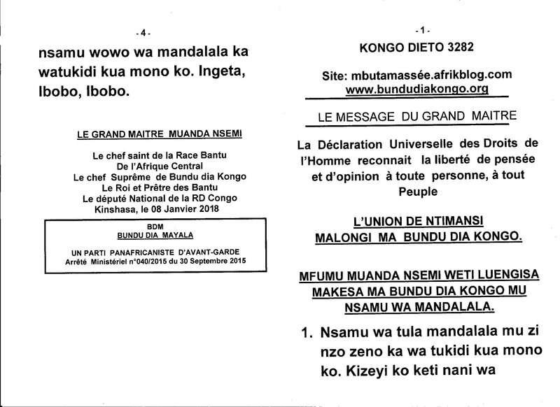 MFUMU MUANDA NSEMI WETI LUENGISA MAKESA MA BUNDU DIA KONGO MU NSAMU WA MANDALALA a