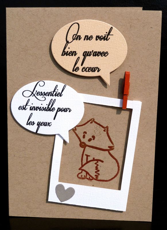 Carte Facon Le Petit Prince Avec Renard Et Citation De St Exupery L2mg La Boutique