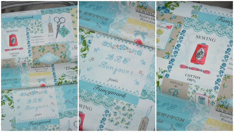 yuwa coton mercerie bleu printanier