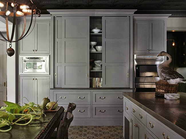 Dark grey kitchen cabinets