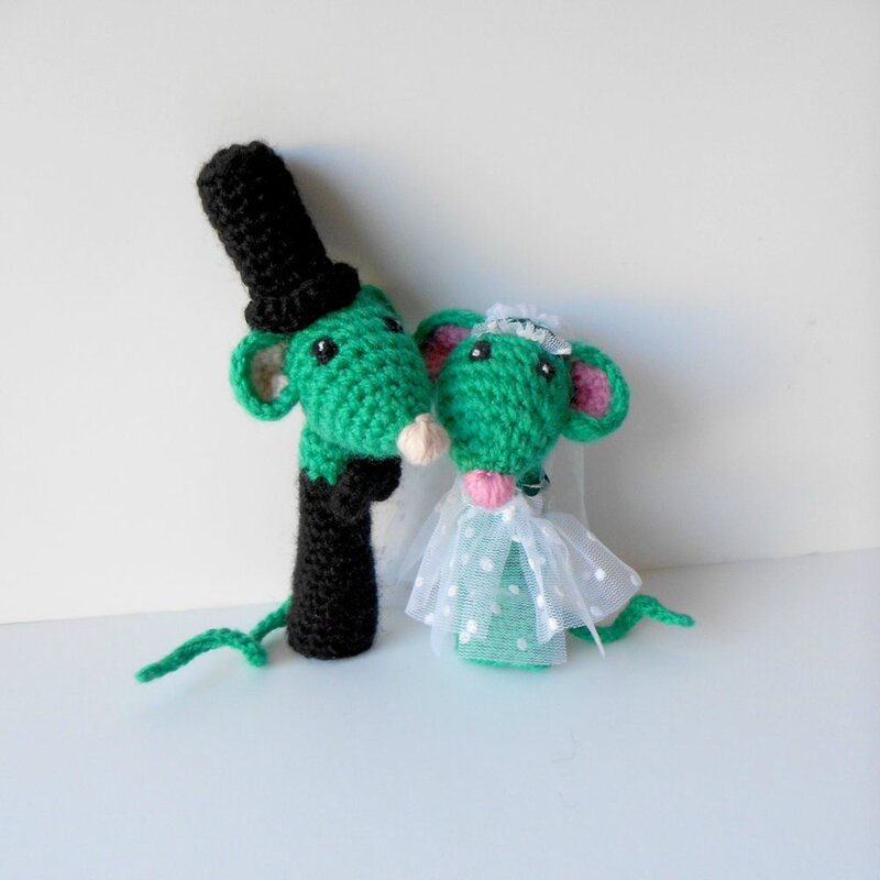 vive les mariés - mouse fingerpuppets - Anisbee