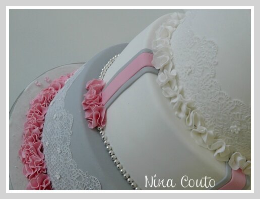 wedding cake gris rose blanc Nimes2