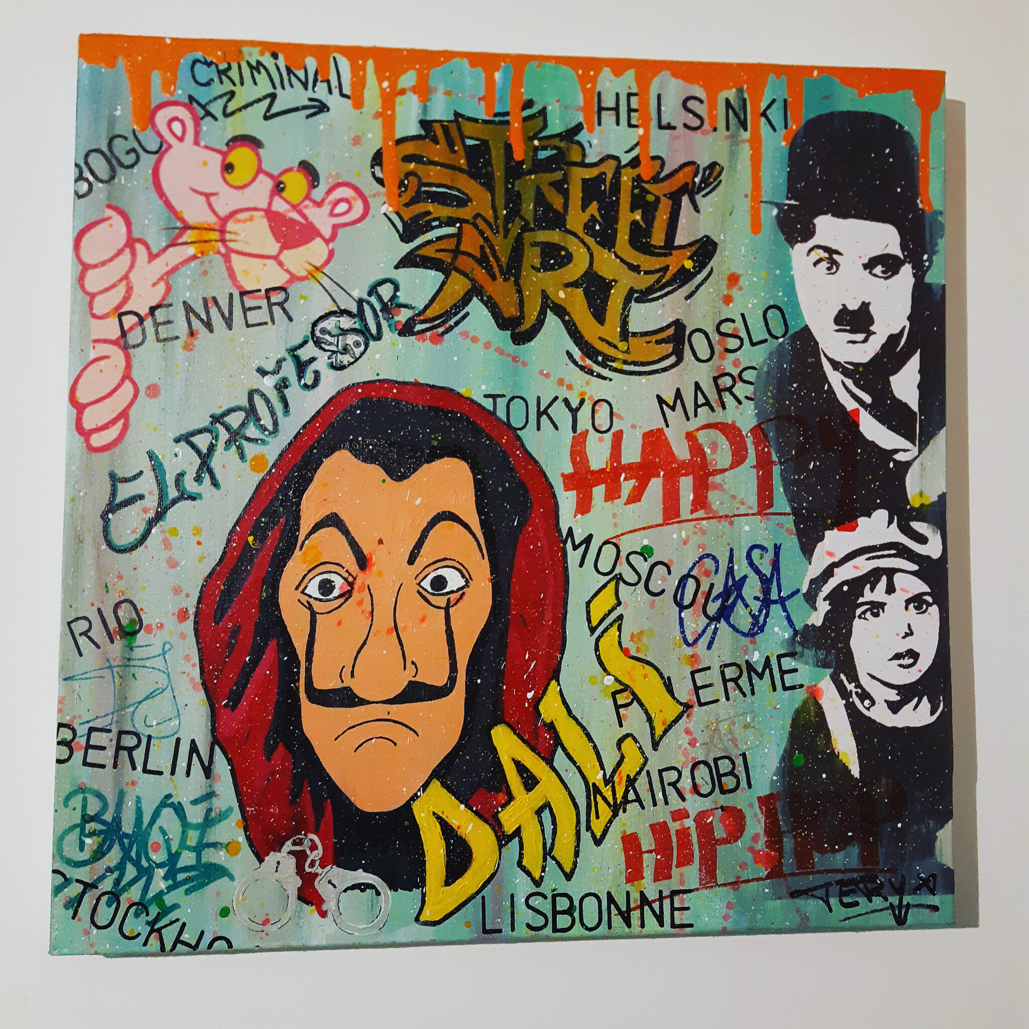 Dessin Dali Casa De Papel Tableau DALI - CASA DE PAPEL - récup'art déco