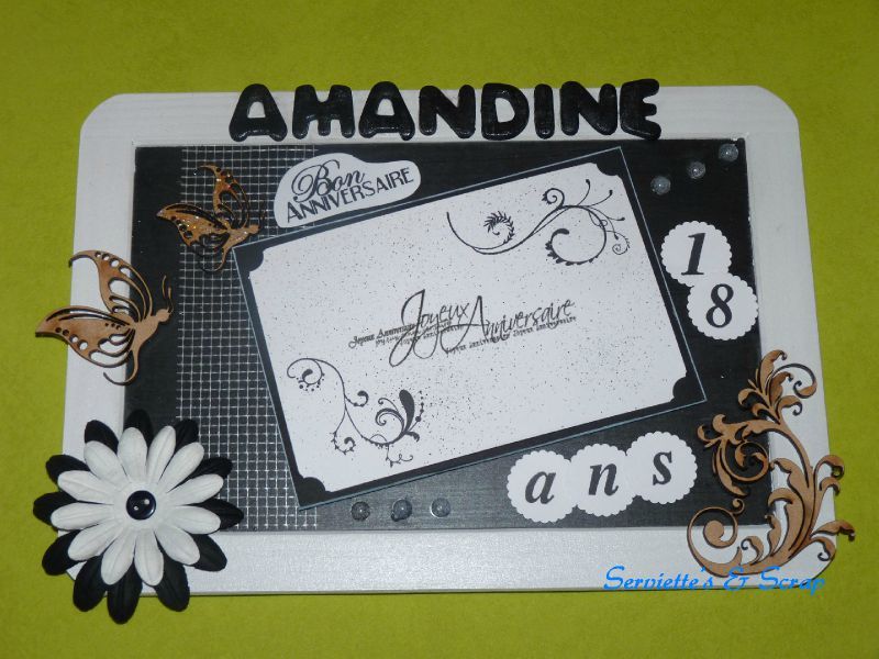 Ardoise Anniversaire Amandine 18ans Serviette S Scrap