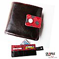 portefeuille homme gaspard simili amrron et losange rouge seventies 4600 6001
