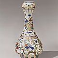 A fine and rare wucai 'garlic head' vase, mark and period of wanli (1573-1620)