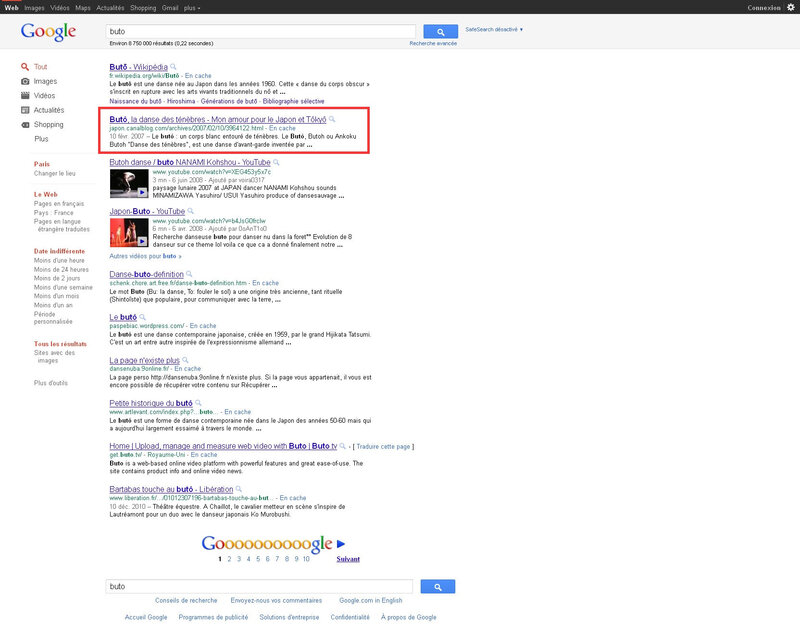 Canalblog Google recherche Buto