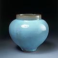 Large shiny blue glaze jar, jun ware, china, northern song dynasty (960-1127)