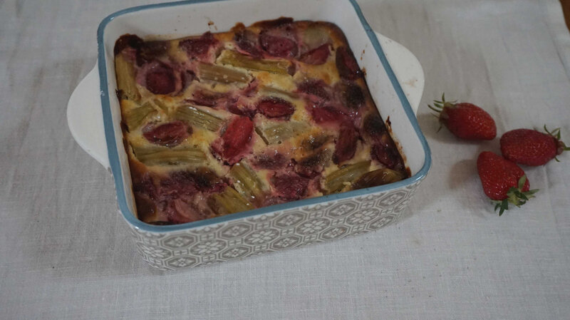 clafoutis fraise rhubarbe