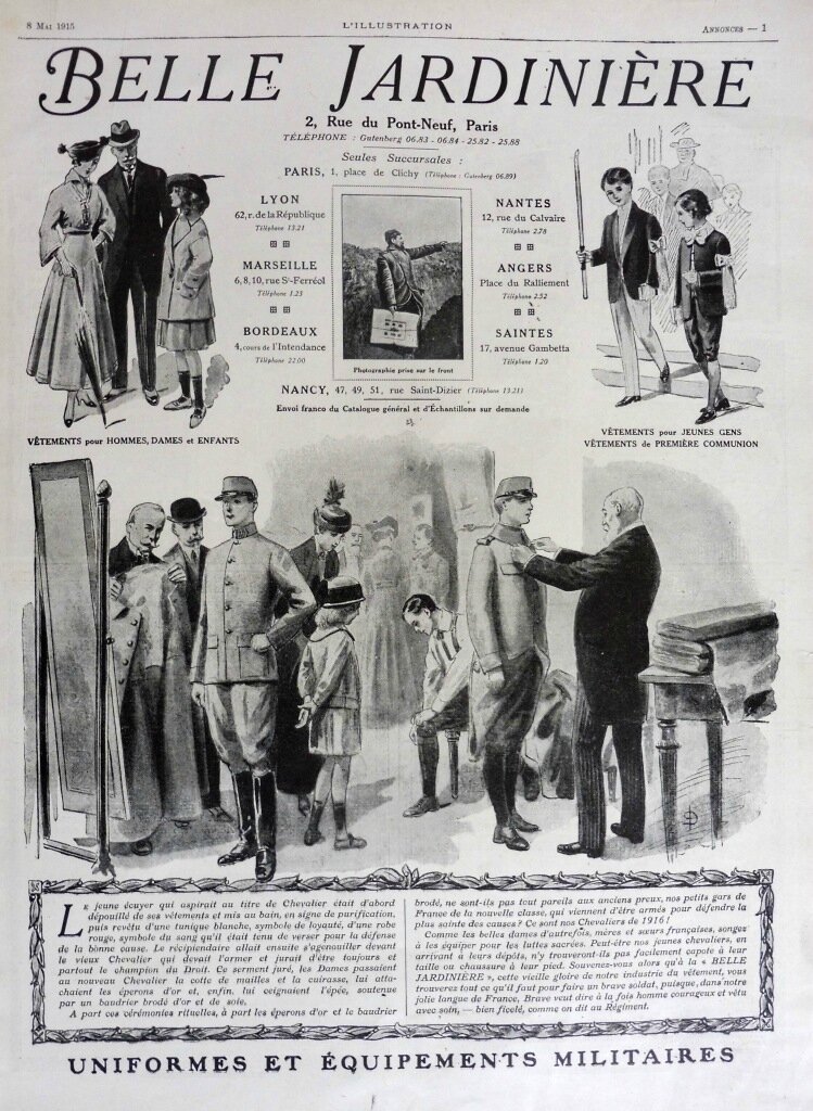 Publicité La Belle Jardinière, L'illustration 8 mai 1915