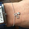 Bracelet Regarde l'Etoile (Croix rose étoile blanche) - 46 € avec la mini médaille miraculeuse au niveau du fermoir, 37 € sans