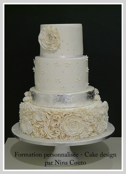 wedding cake blanc argent nimes Angelique 6;