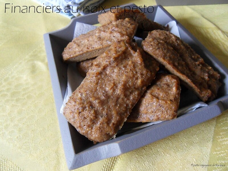 financiers au noix et pesto