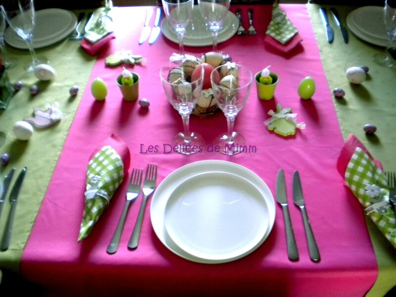 Ma table de Pâques en rose fuchsia et vert, pleine de peps 4