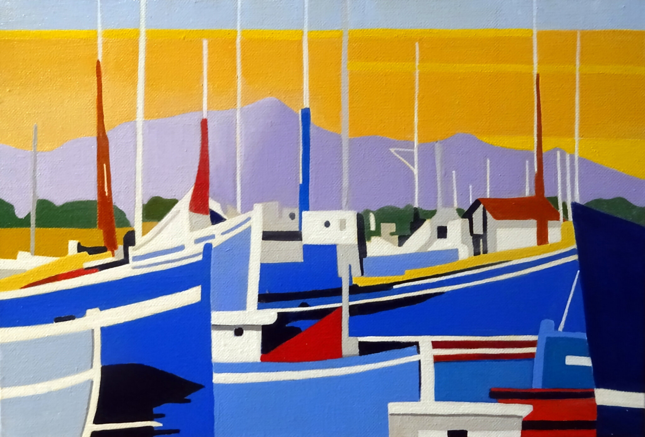 Saint Jean, le port 1950, huile sur toile 37x24 cm